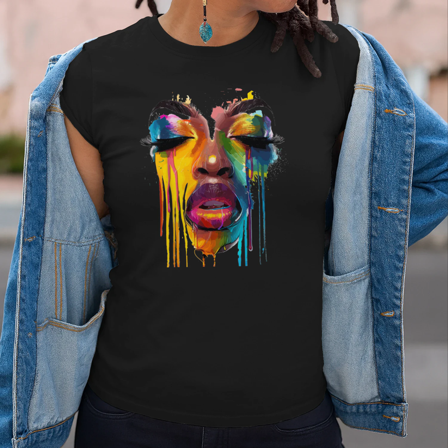Cool African Woman Afro Color Painted Black History