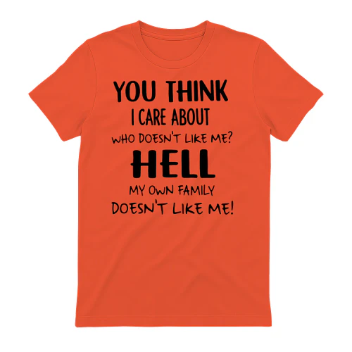 You Think I Care About Who Doesn't Like Me ,,Hell My Own Family Doesn't like Me 