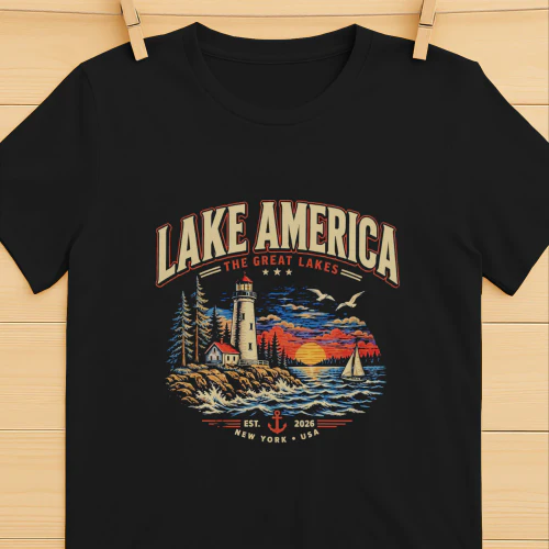 Lake America The Great Lakes Shirt-Great Lakes America Design