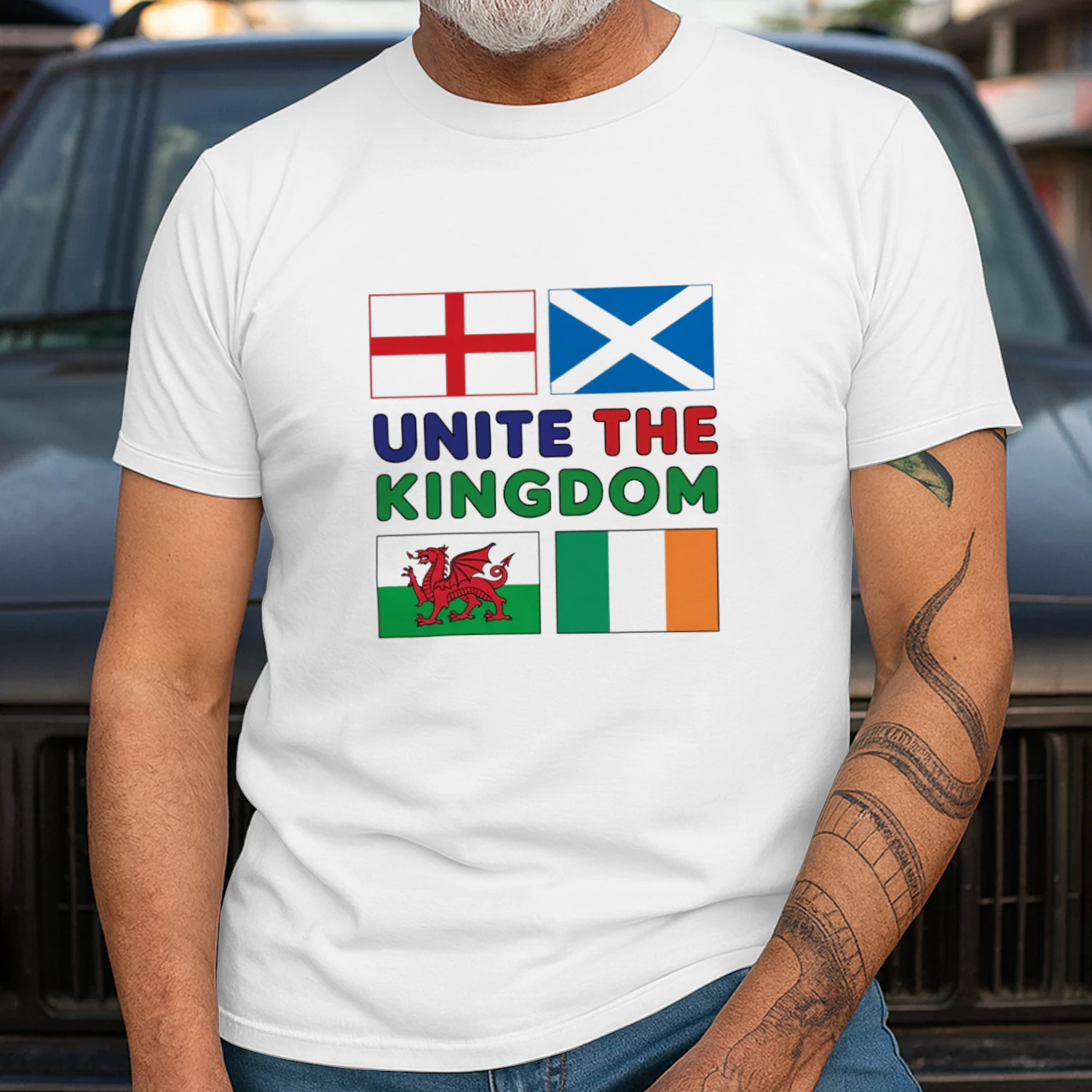 Unite the Kingdom Flags British Isles England Scotland Wales Ireland T-shirt  British Pride Design