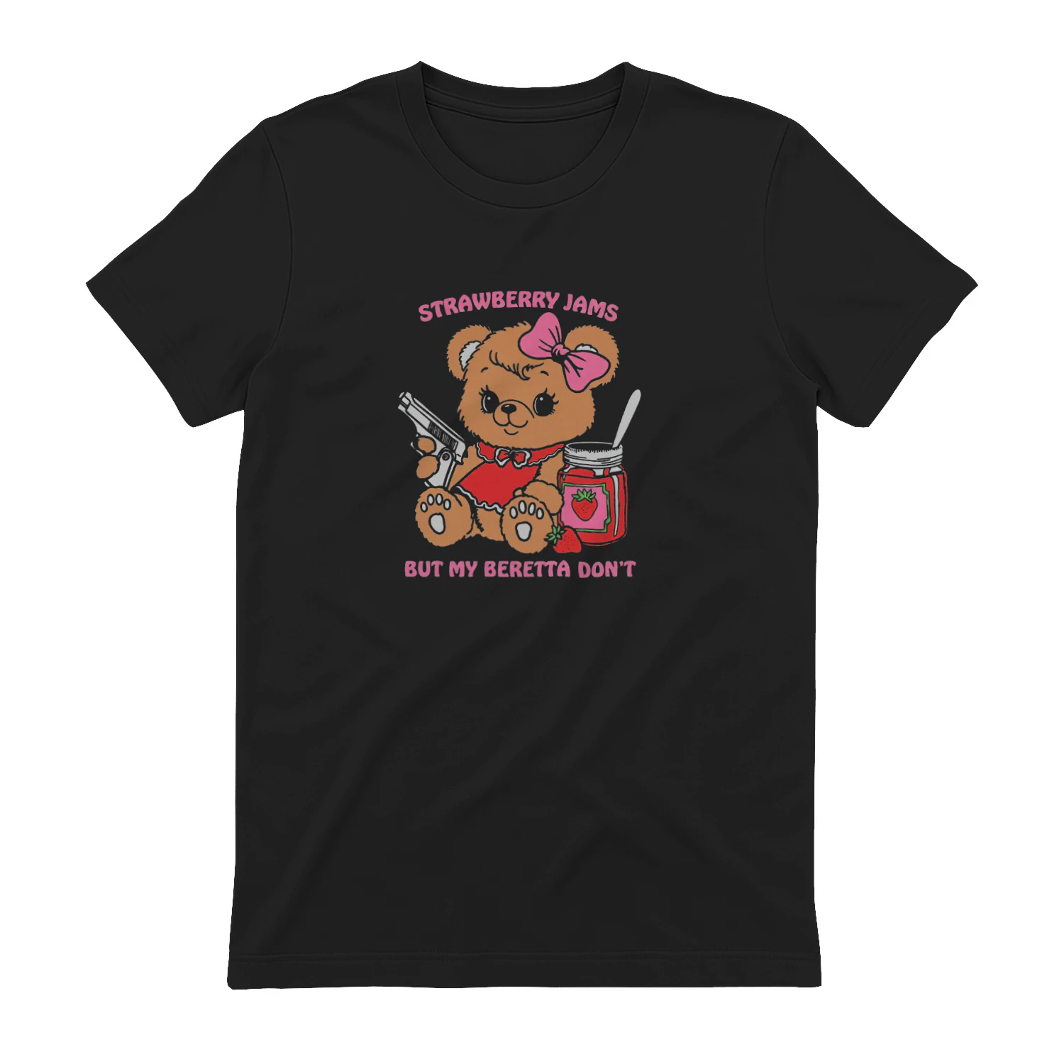 Strawberry Jams But My Beretta Dont T-shirt  Funny Country Music Humor Design