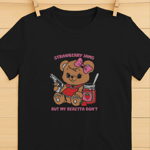 Strawberry Jams But My Beretta Dont Shirt  Funny Country Music Humor Design