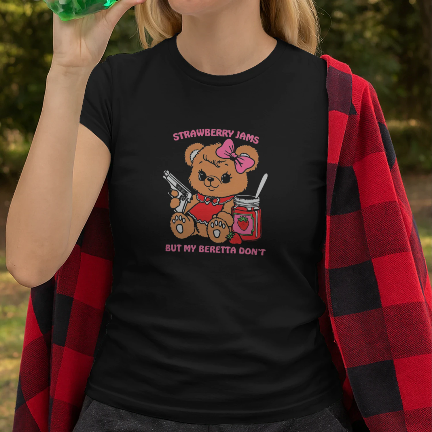Strawberry Jams But My Beretta Dont T-shirt  Funny Country Music Humor Design