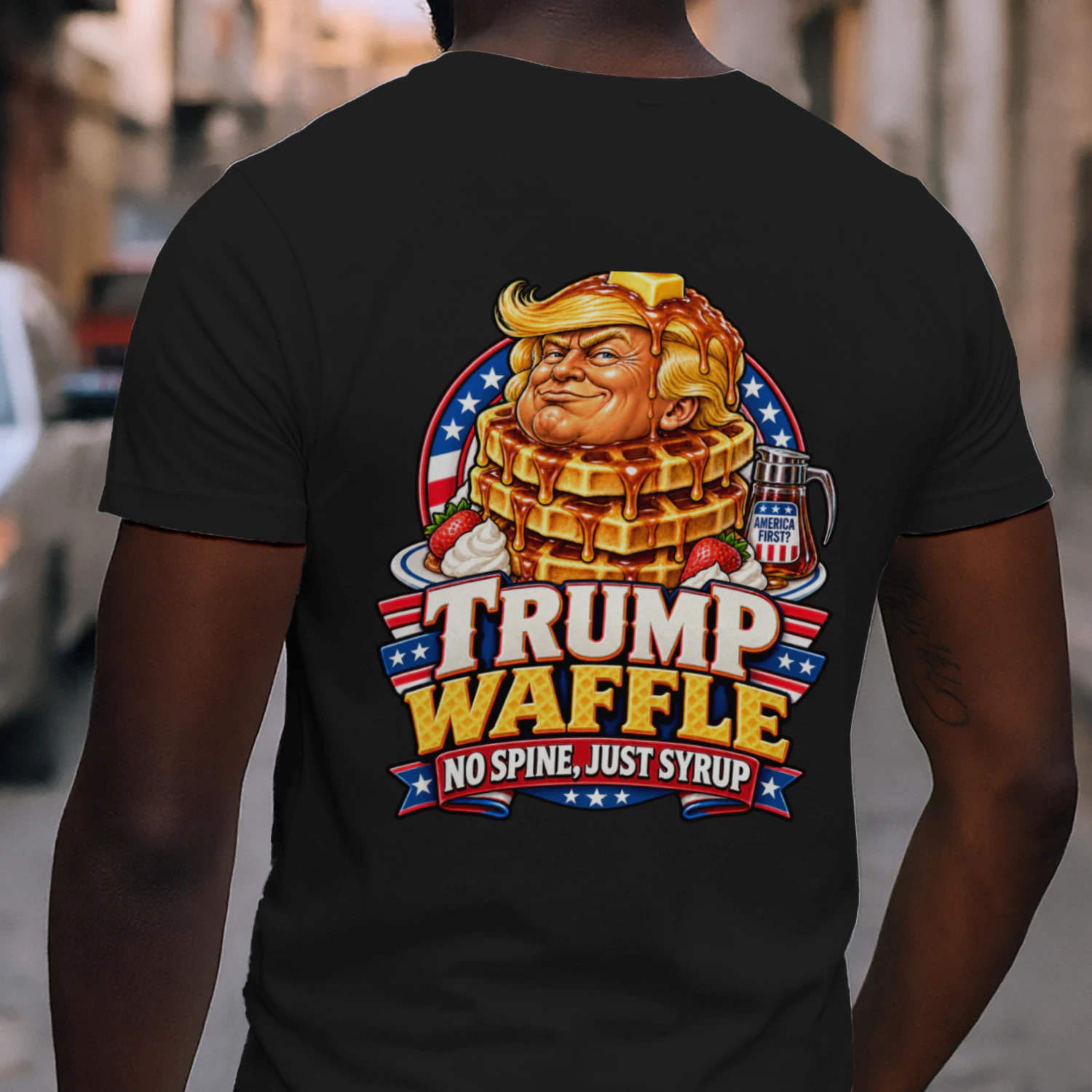 TRUMP WAFFLE NO SPINE, JUST SYRUP