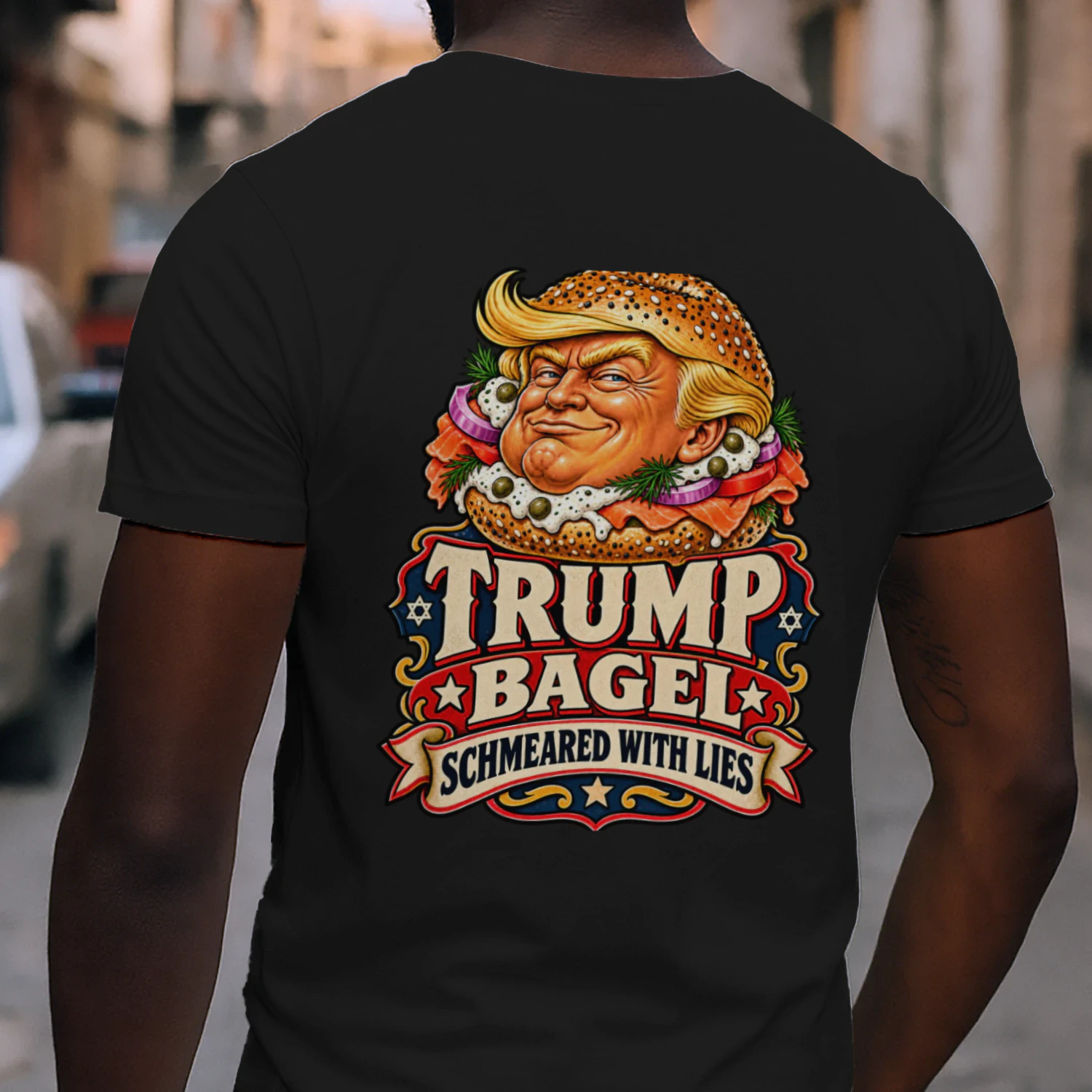 TRUMP BAGEL SCHMEARED WITH LIES