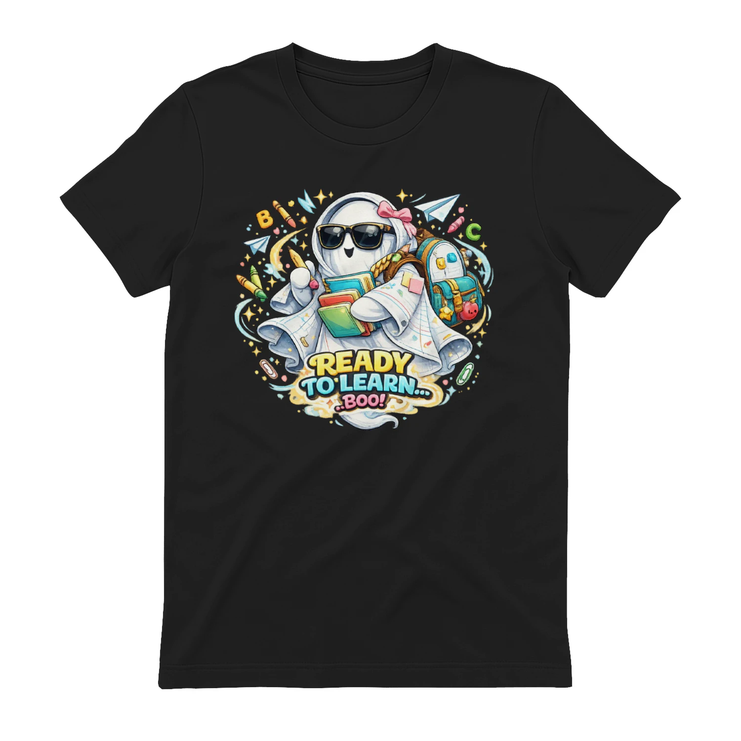 Back To School Ghost Shirt – Cute Spooky Graphic Tee for Students | Funny Halloween School Outfit