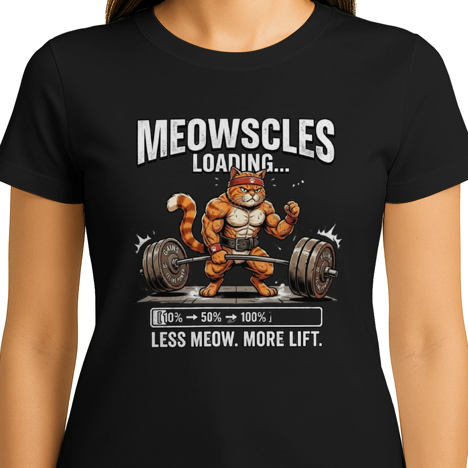Meowscles Loading™ | Cat Fitness Artwork T-shirt