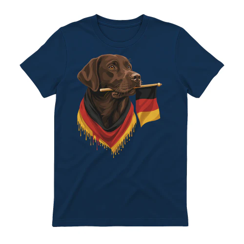 Schokoladenbrauner Labrador Deutschland T-Shirt, Schoko Labbi Hundeliebe Design 🇩🇪🐾 – Jetzt Kaufen