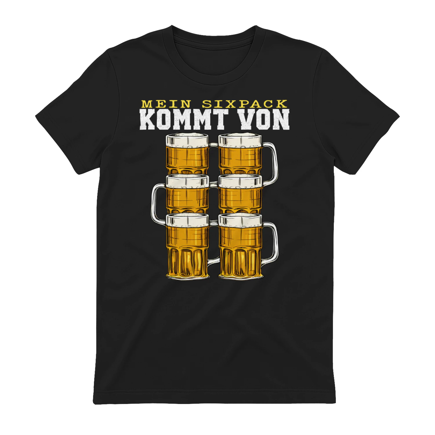 Mein Sixpack kommt von Bier – Lustiges Herren T-Shirt | Witziges Geschenk für Bierfans