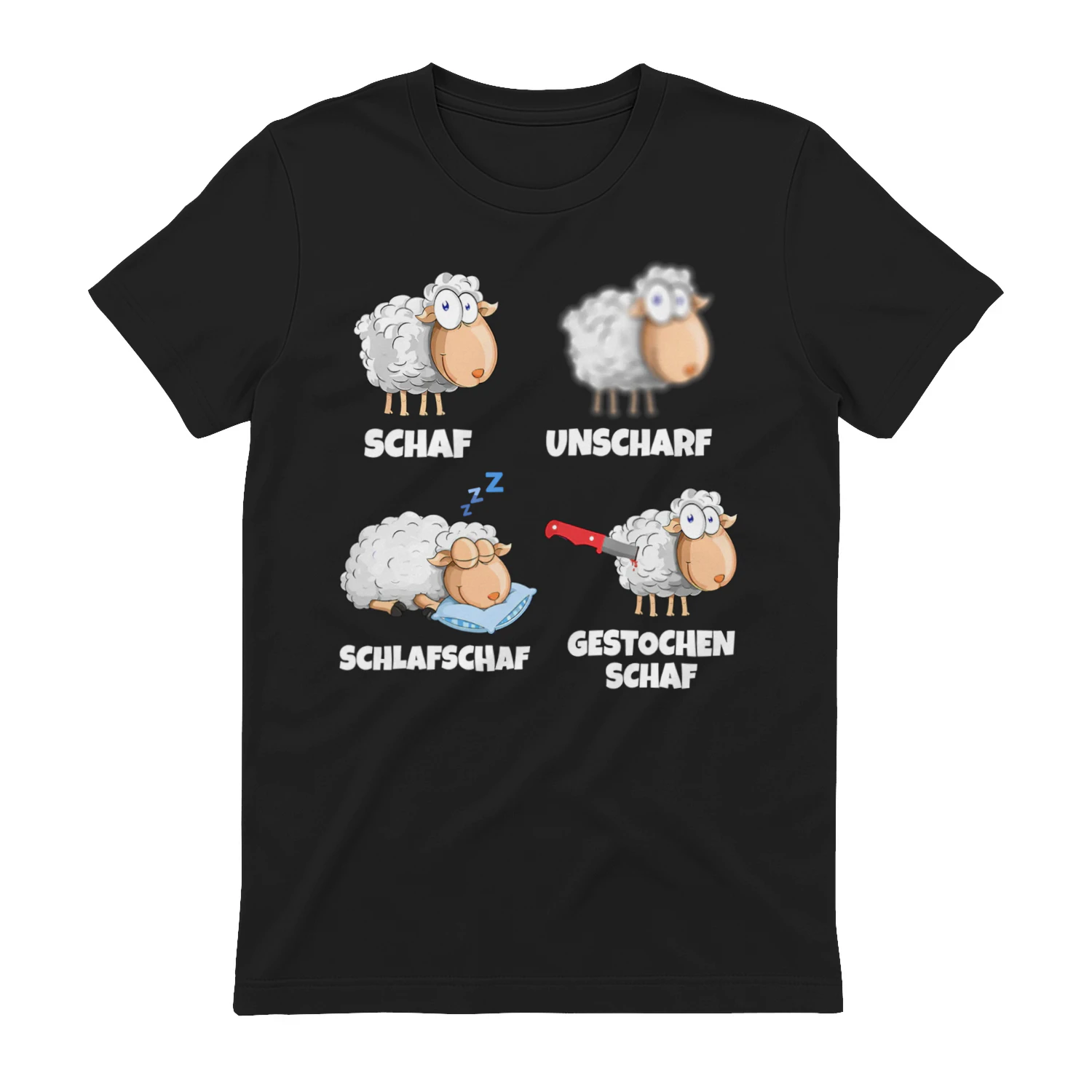 Schaf Unscharf Schlafschaf Gestochen Schaf Lustiges Wortspiel T-Shirt für Schäfer & Tierfreunde