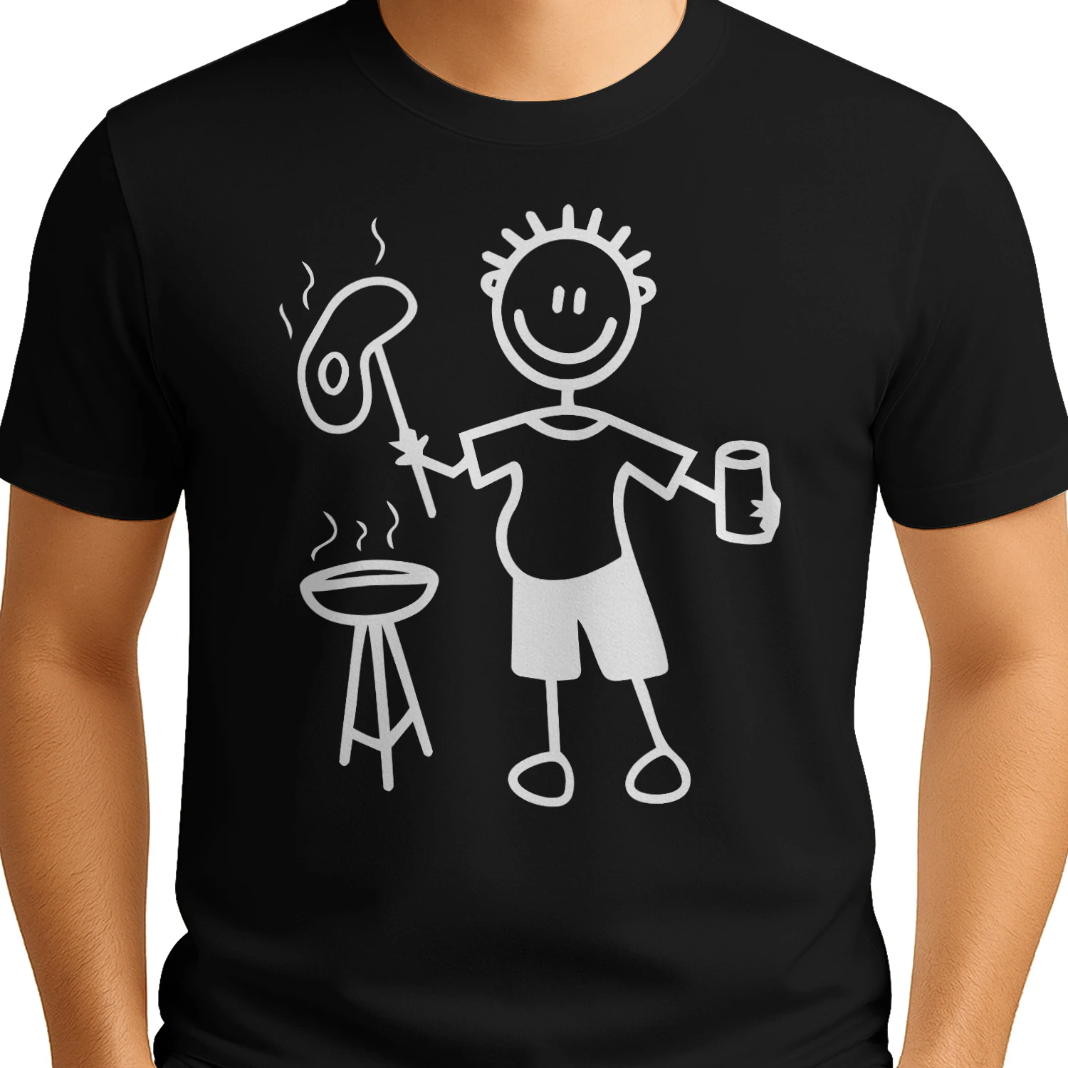 Grillmeister Mit Bier Lustiges BBQ Grillen T-Shirt Für Männer
