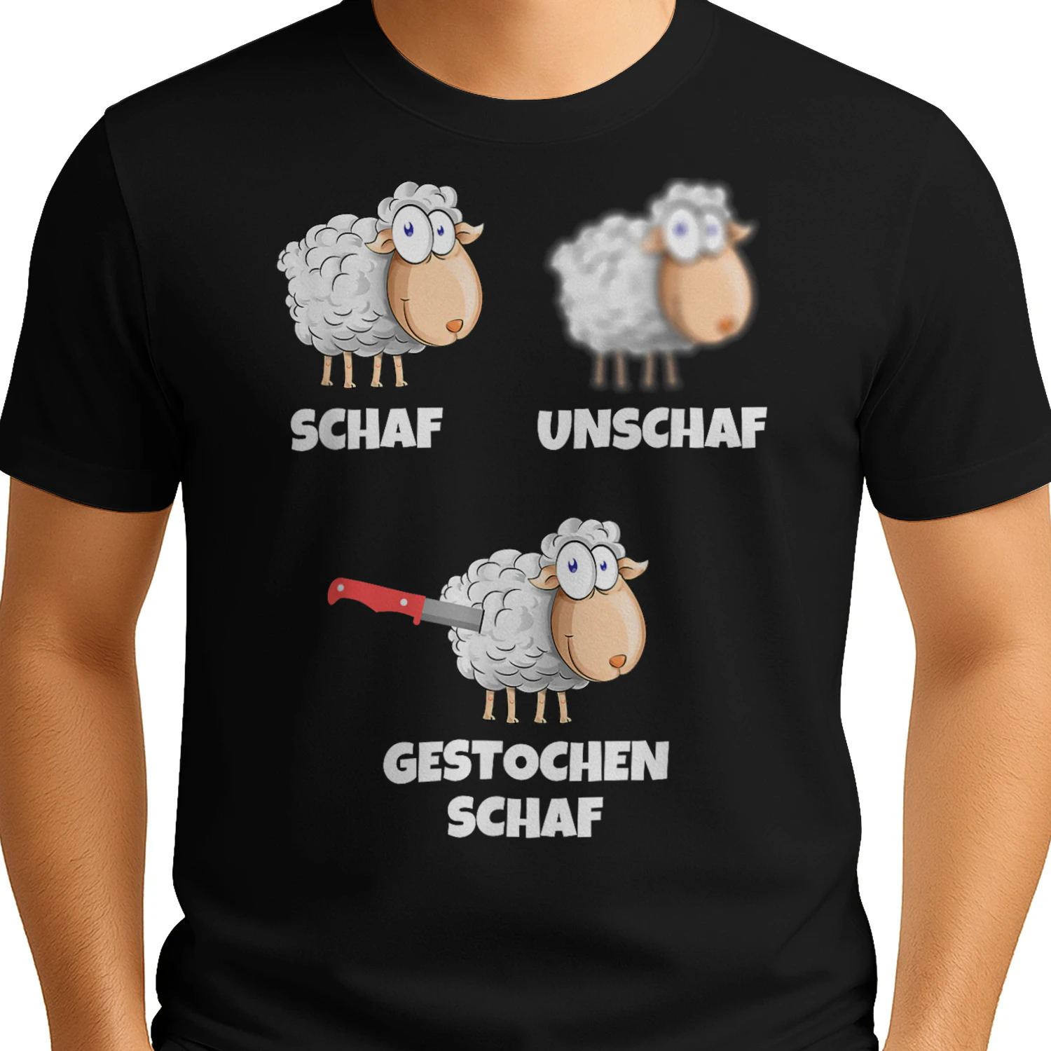 Schaf Herren, Halbarm, Unschaf Gestochen Schaf Lustiger Spruch Fotografen T-Shirt