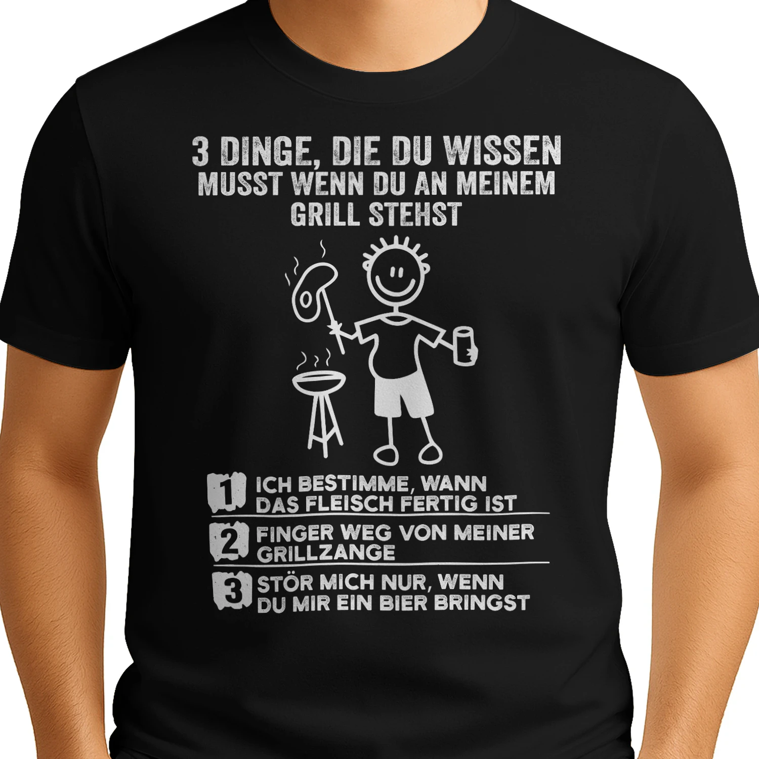 3 Dinge Die Du Wissen Musst Wenn Du An Meinem Grill Stehst Lustiges Grillmeister BBQ T-Shirt