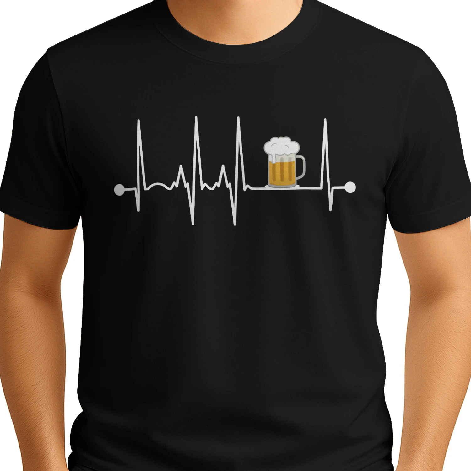 Bier Herzschlag Lustiges Biertrinker T-Shirt Für Männer und Frauen