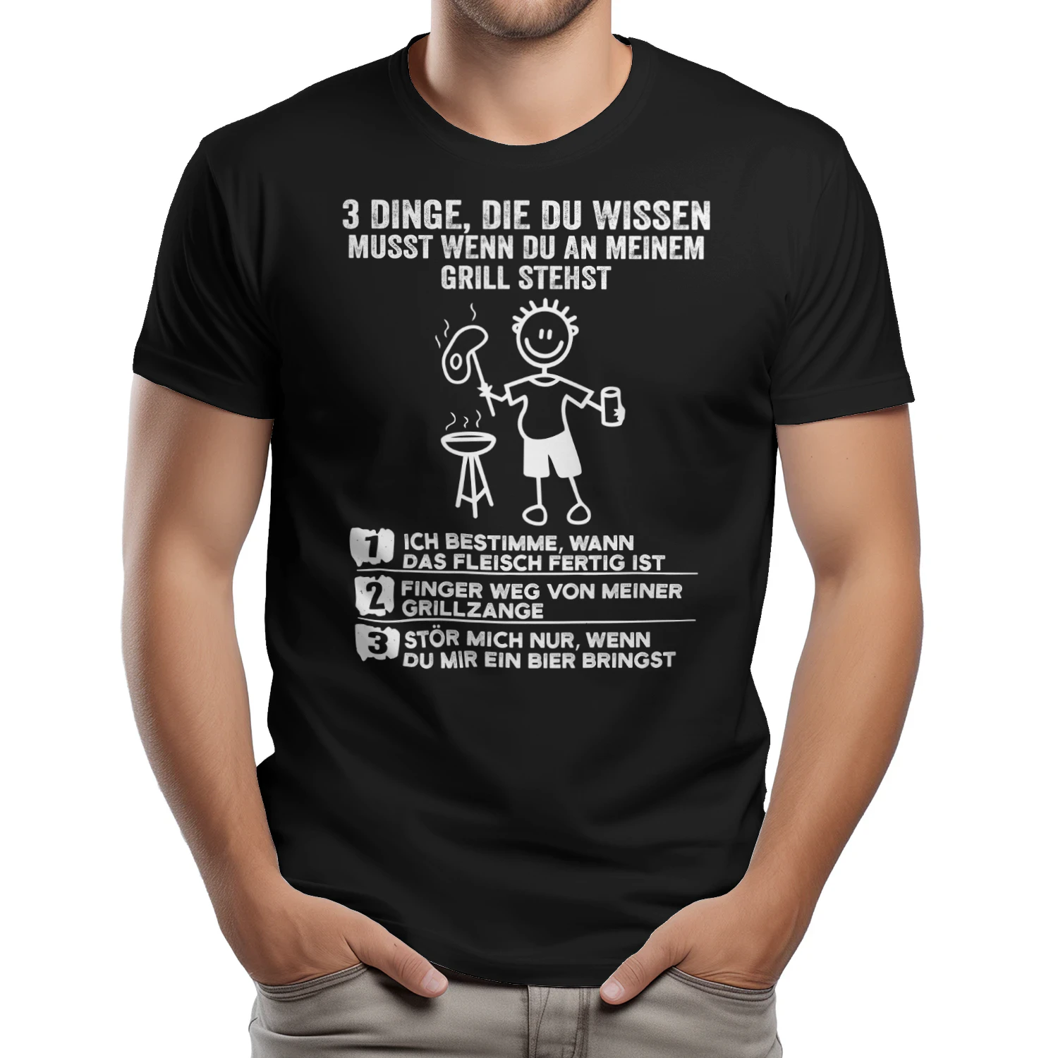 3 Dinge Die Du Wissen Musst Wenn Du An Meinem Grill Stehst Lustiges Grillmeister BBQ T-Shirt