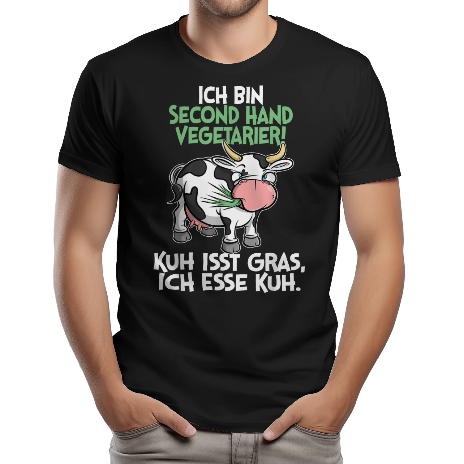 Ich Bin Second Hand Vegetarier - Kuh Spruch Sprüche Fun T-Shirt