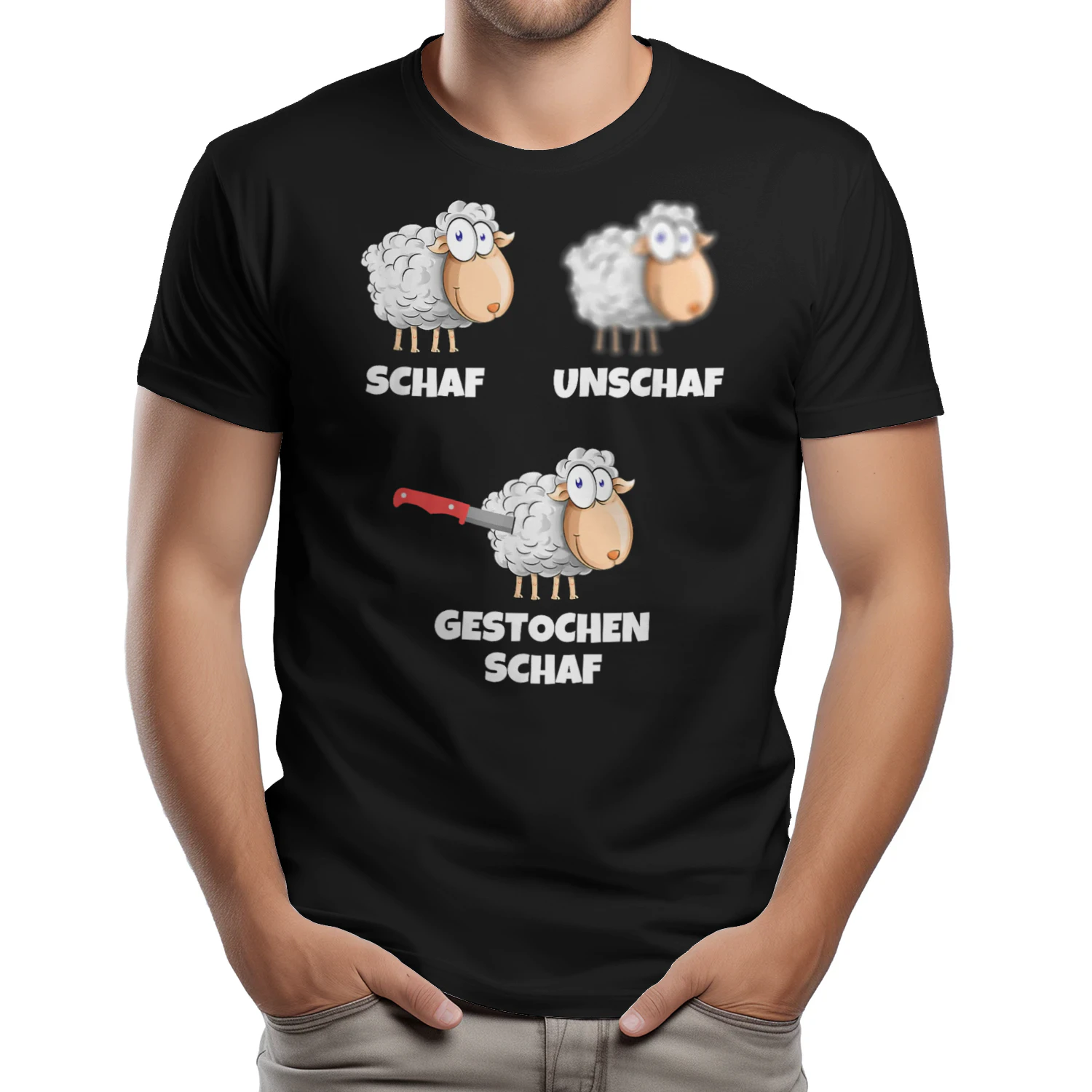 Schaf Herren, Halbarm, Unschaf Gestochen Schaf Lustiger Spruch Fotografen T-Shirt