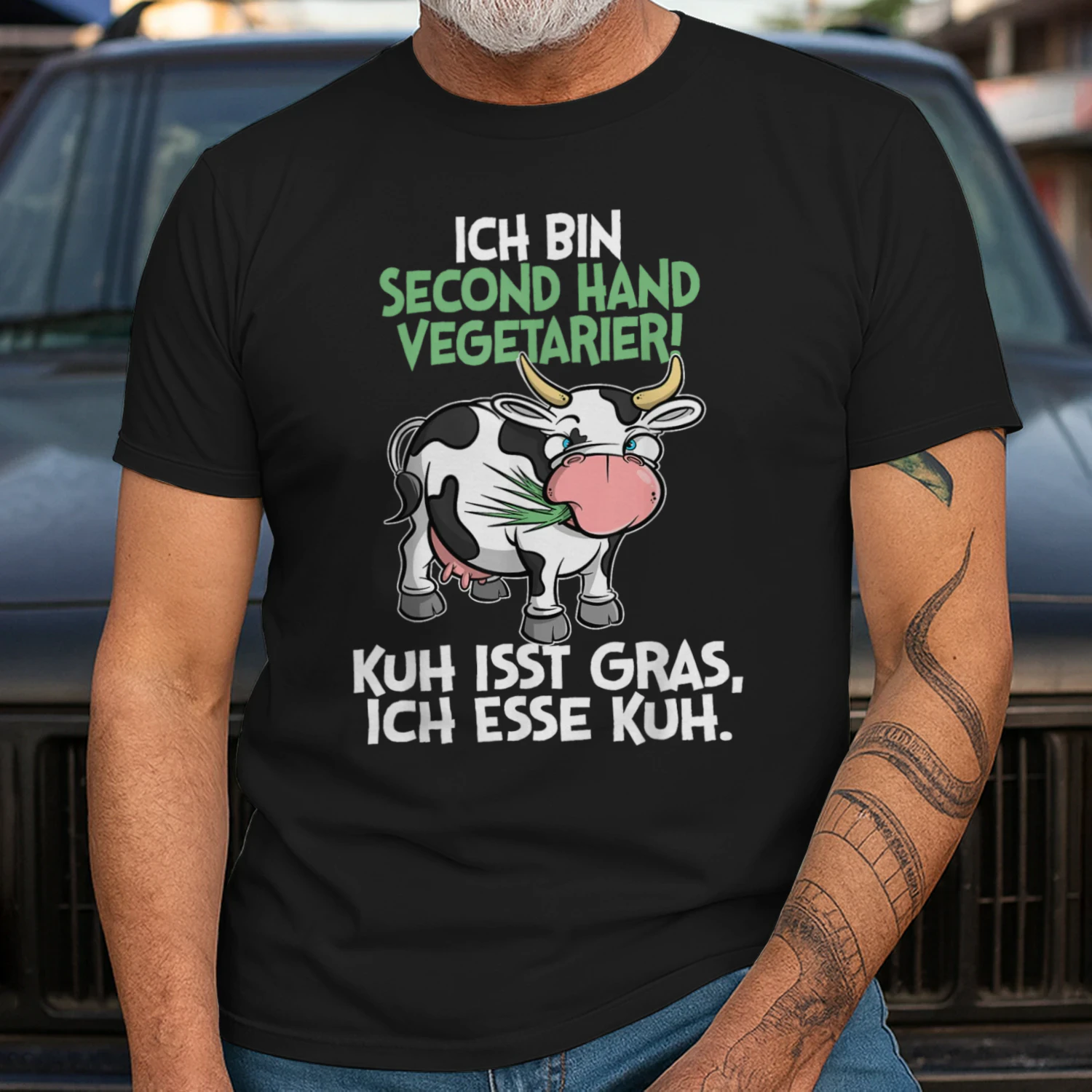 Ich Bin Second Hand Vegetarier - Kuh Spruch Sprüche Fun T-Shirt