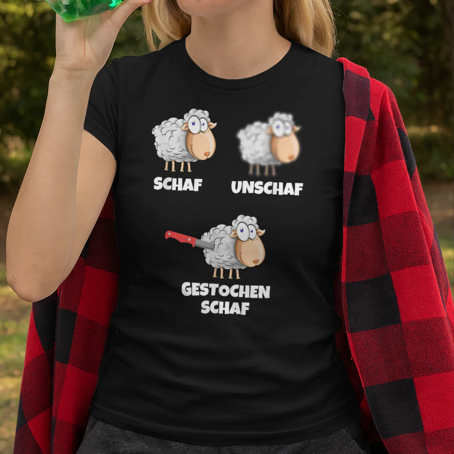 Schaf Herren, Halbarm, Unschaf Gestochen Schaf Lustiger Spruch Fotografen T-Shirt
