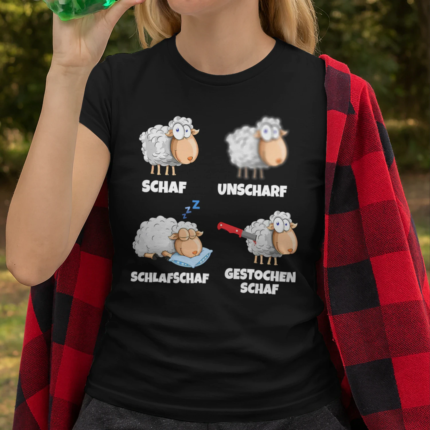 Schaf Unscharf Schlafschaf Gestochen Schaf Lustiges Wortspiel T-Shirt für Schäfer & Tierfreunde
