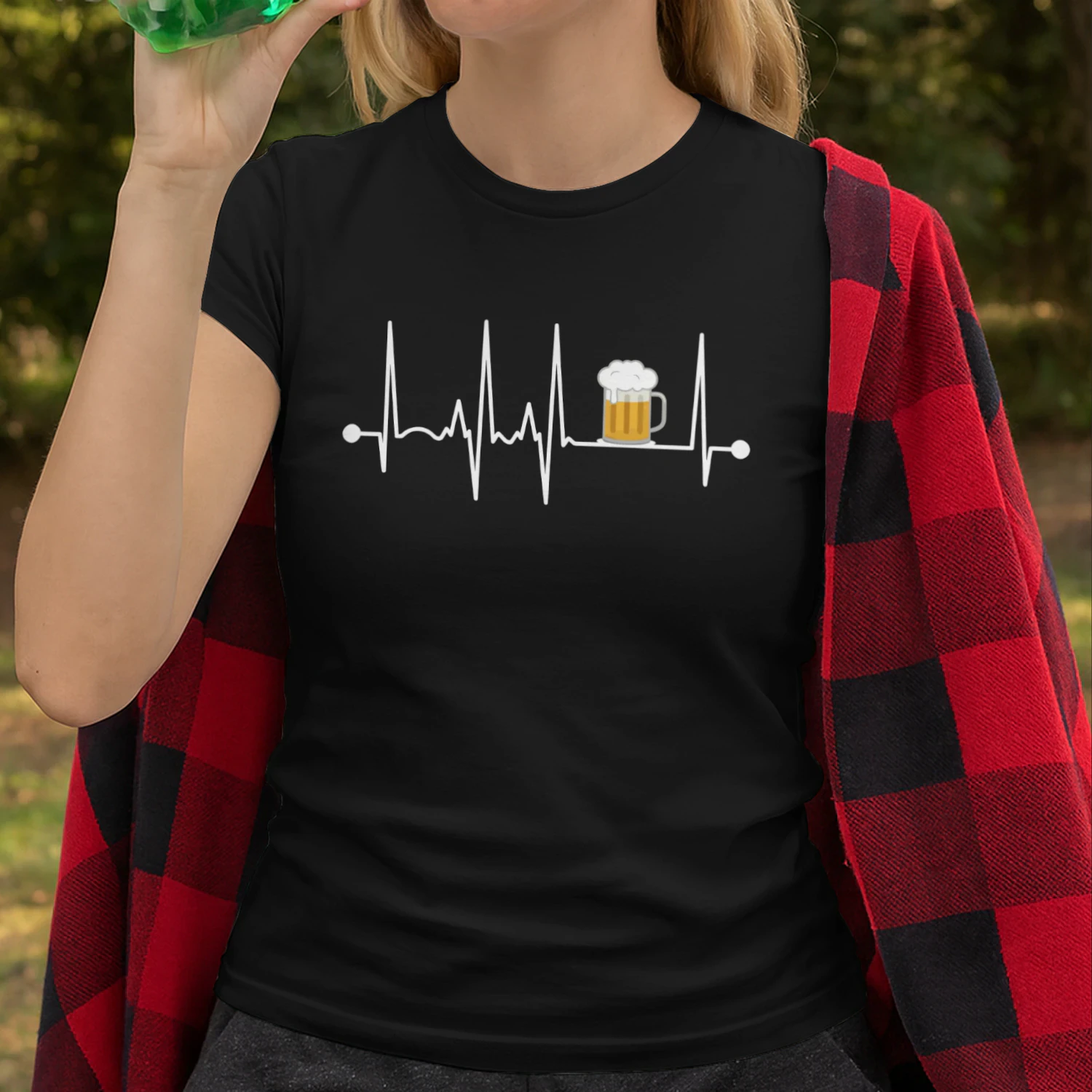Bier Herzschlag Lustiges Biertrinker T-Shirt Für Männer und Frauen
