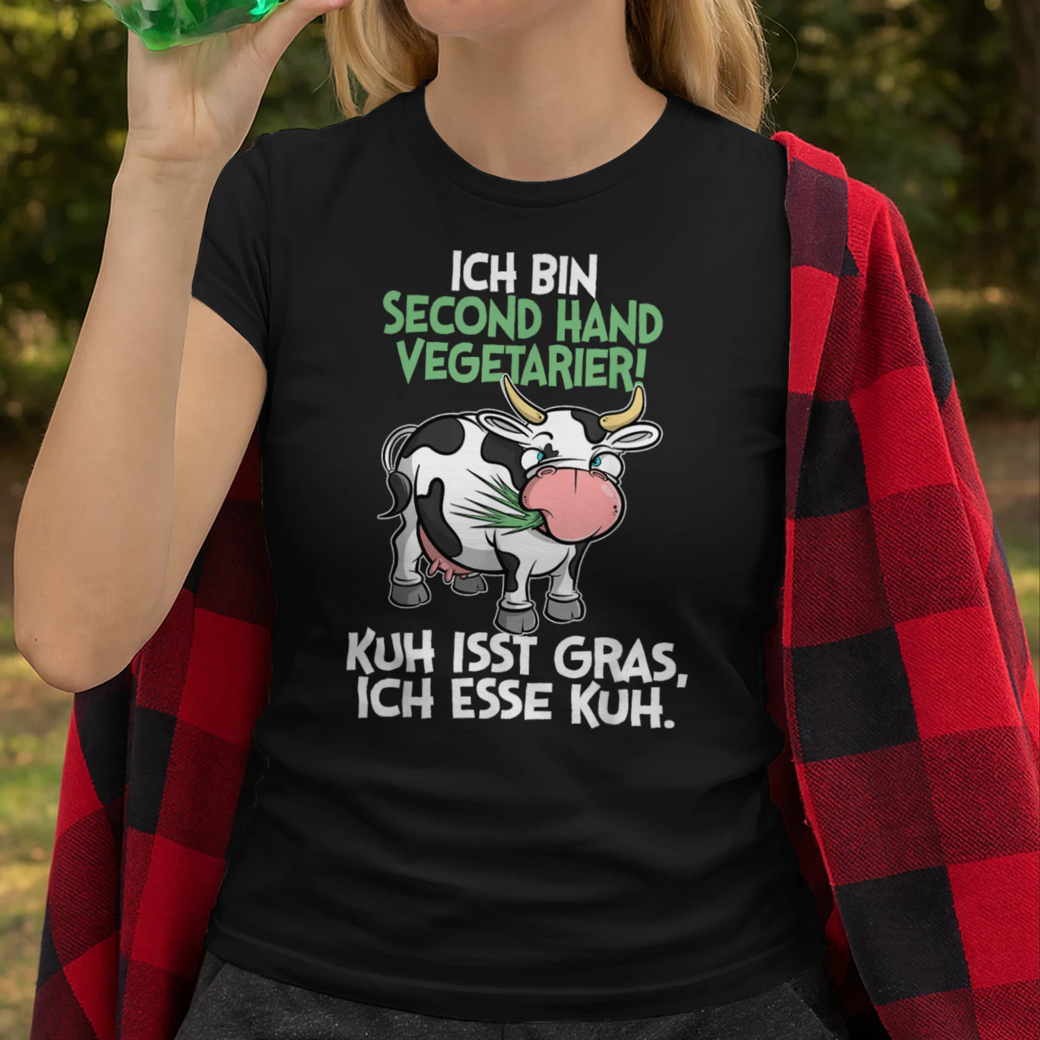 Ich Bin Second Hand Vegetarier - Kuh Spruch Sprüche Fun T-Shirt