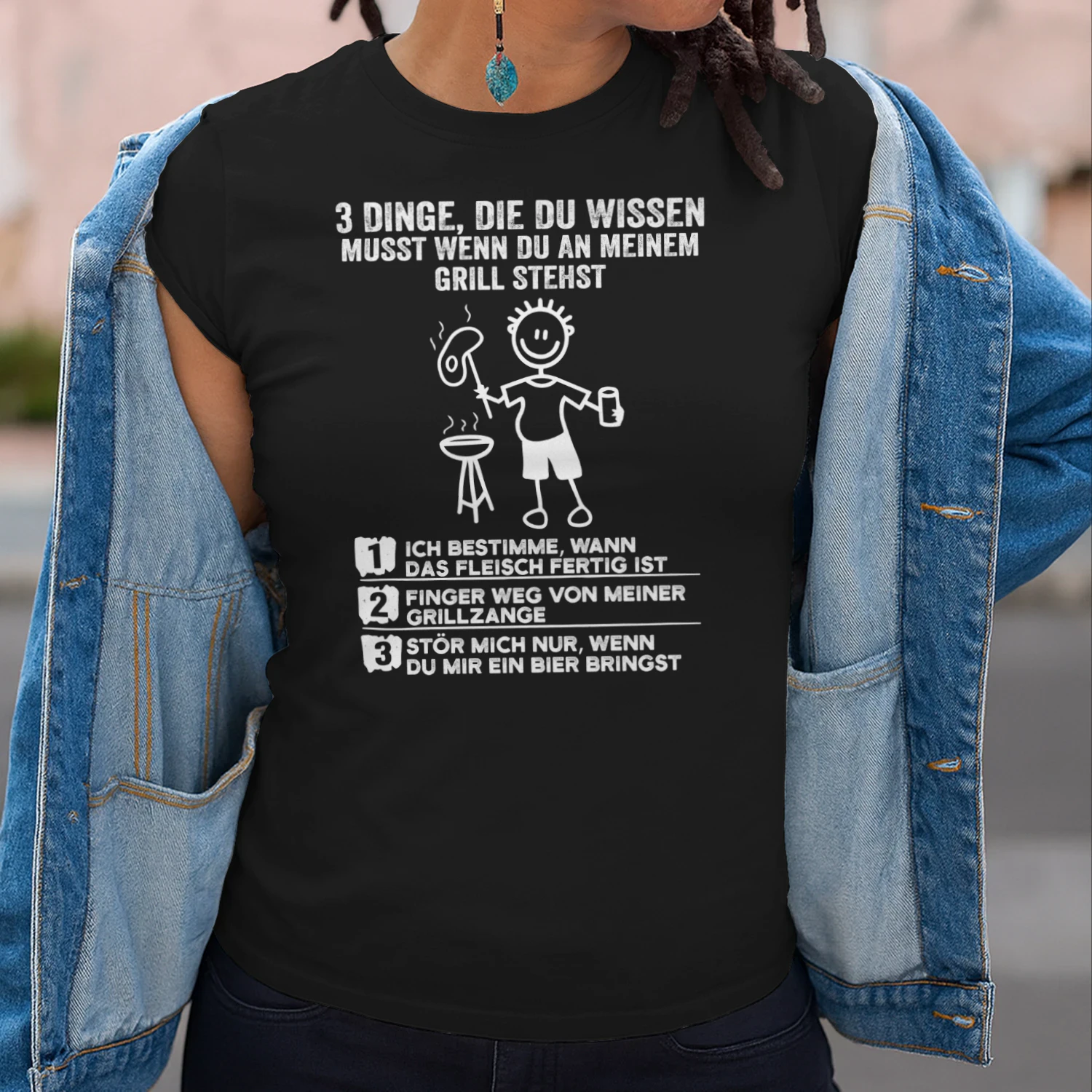 3 Dinge Die Du Wissen Musst Wenn Du An Meinem Grill Stehst Lustiges Grillmeister BBQ T-Shirt