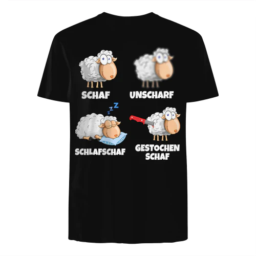 Schaf Unscharf Schlafschaf Gestochen Schaf Lustiges Wortspiel T-Shirt für Schäfer & Tierfreunde