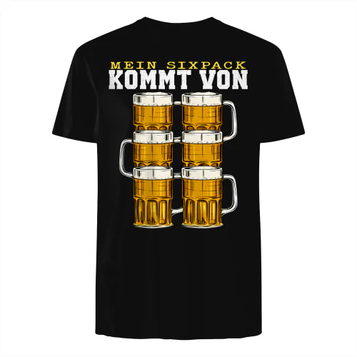 Mein Sixpack kommt von Bier – Lustiges Herren T-Shirt | Witziges Geschenk für Bierfans