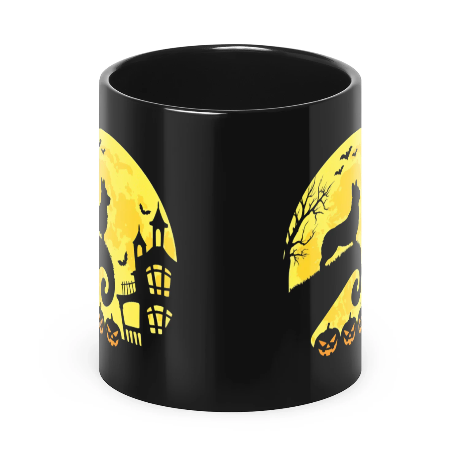 Halloween Dog Moon Haunted House Spooky Night