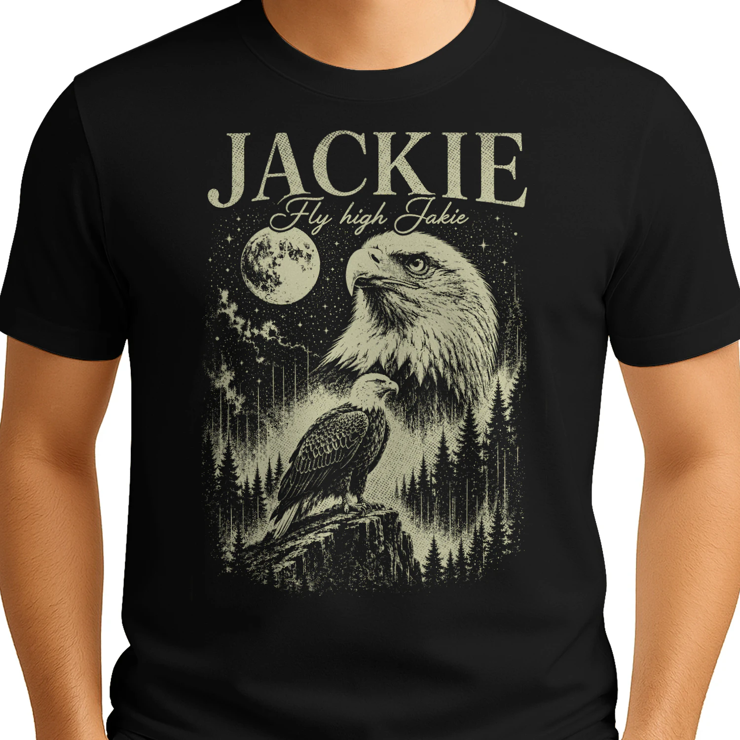 Jackie Bald Eagle Fly High Memorial Wildlife Eagle Classic Unisex T-shirt 