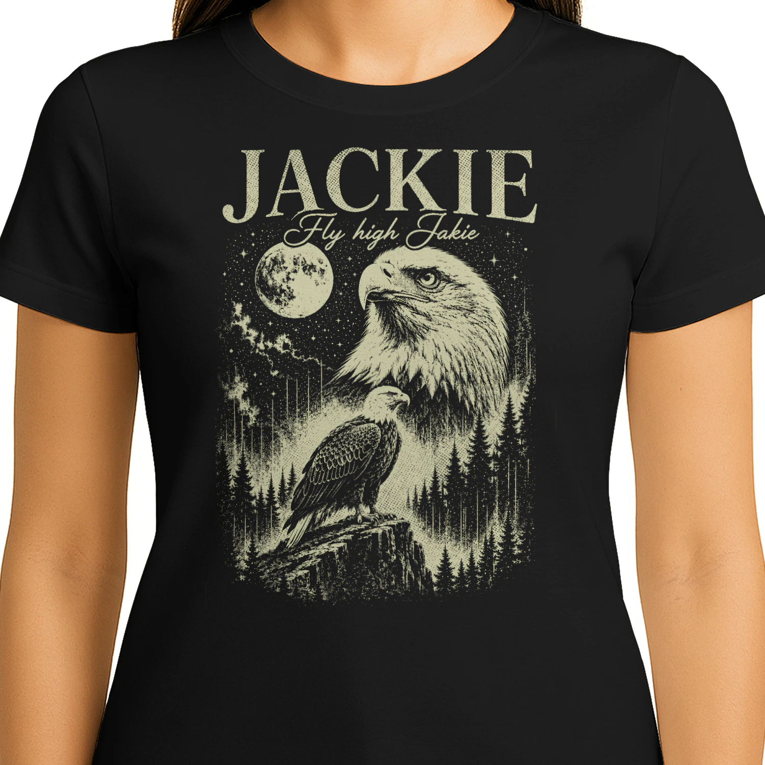 Jackie Bald Eagle Fly High Memorial Wildlife Eagle Classic Unisex T-shirt 