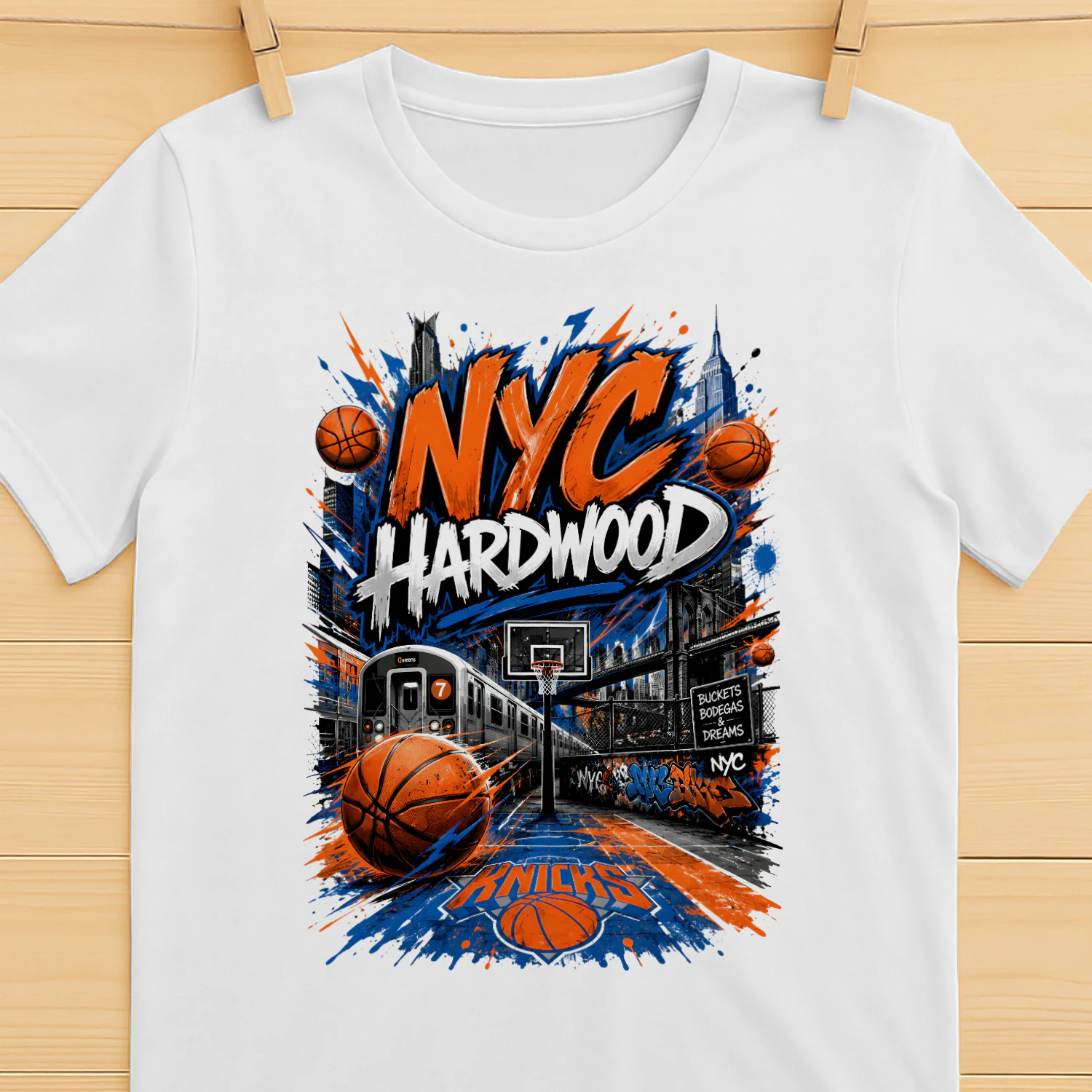 New York Knicks NYC Hardwood Basketball Shirt