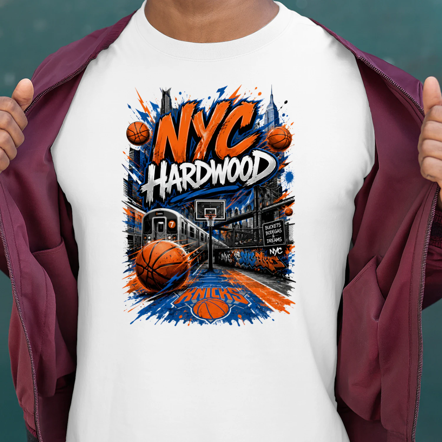 New York Knicks NYC Hardwood Basketball Shirt