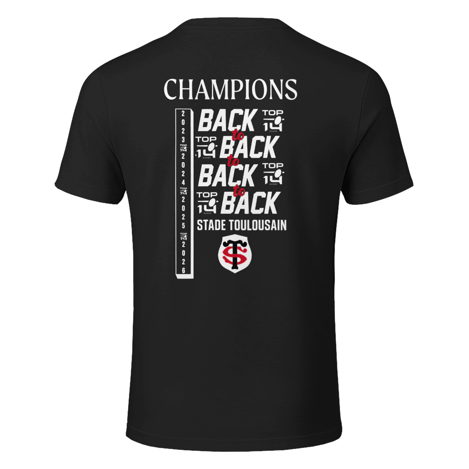 Back 4 Back Stade Toulousain Champions 2026 Front and Back Classic Unisex T-shirt