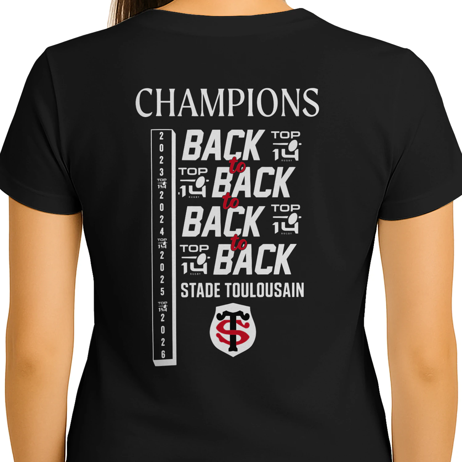 Back 4 Back Stade Toulousain Champions 2026 Front and Back Classic Unisex T-shirt
