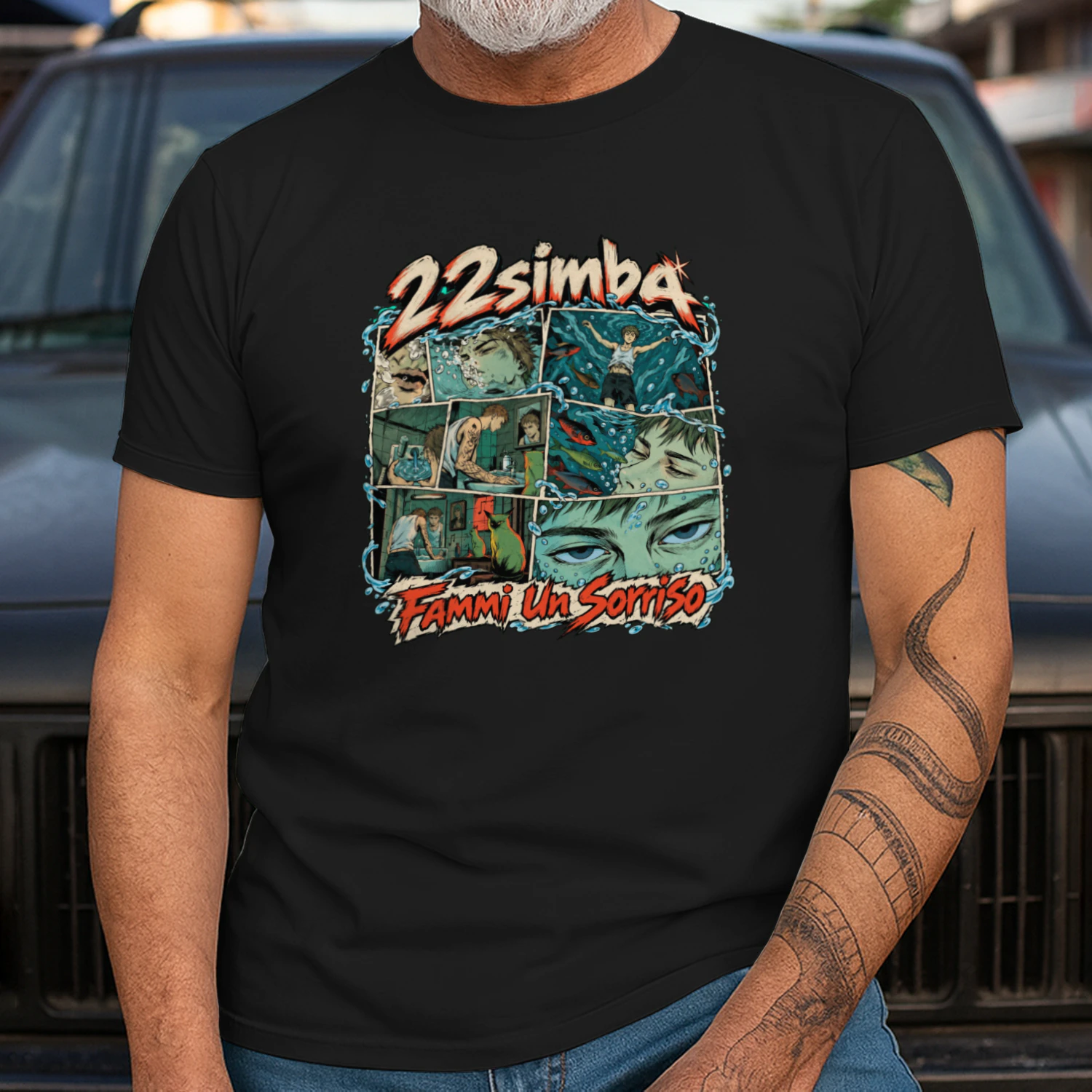 22simba Merch Fammi Un Sorriso Collage Retrò