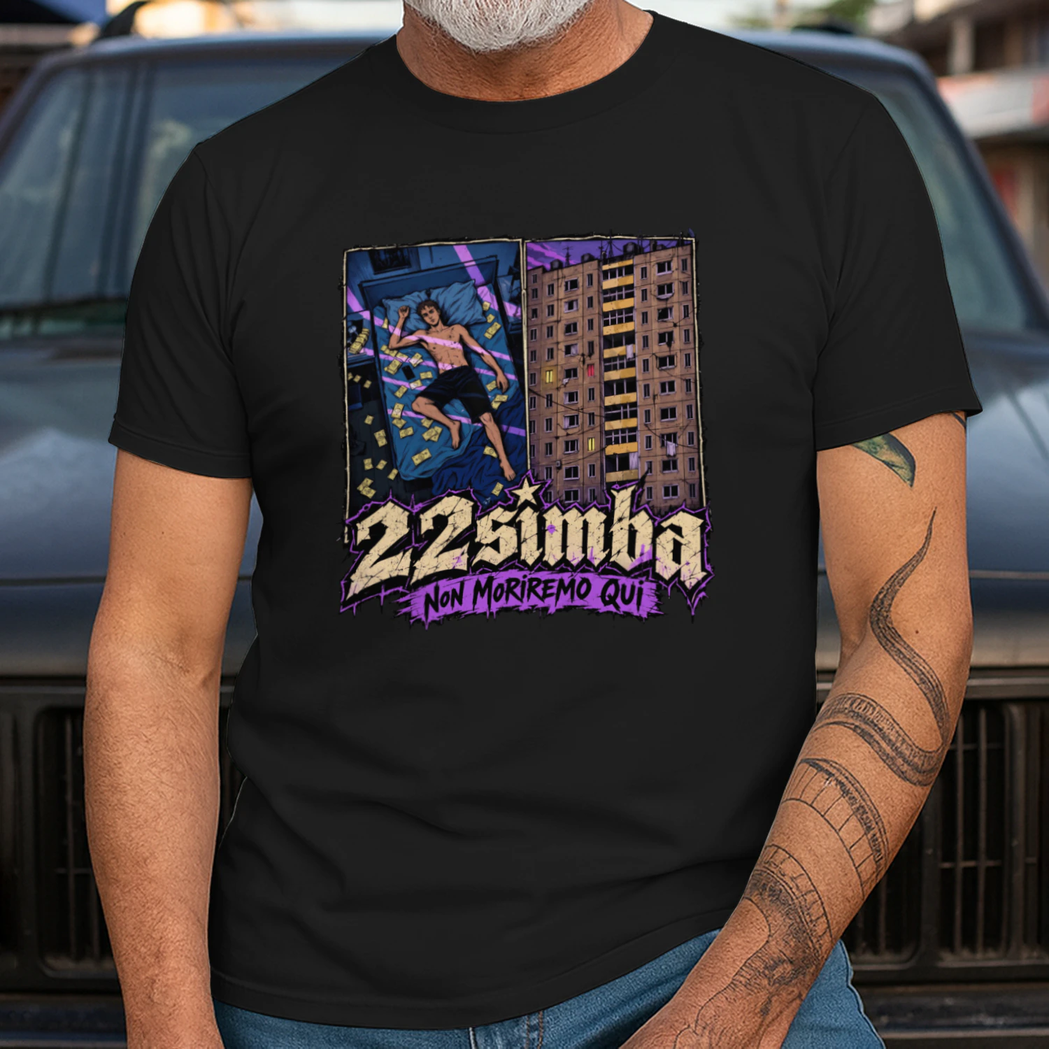 22simba Merch Non Moriremo Qui Grafica Palazzo Notturno