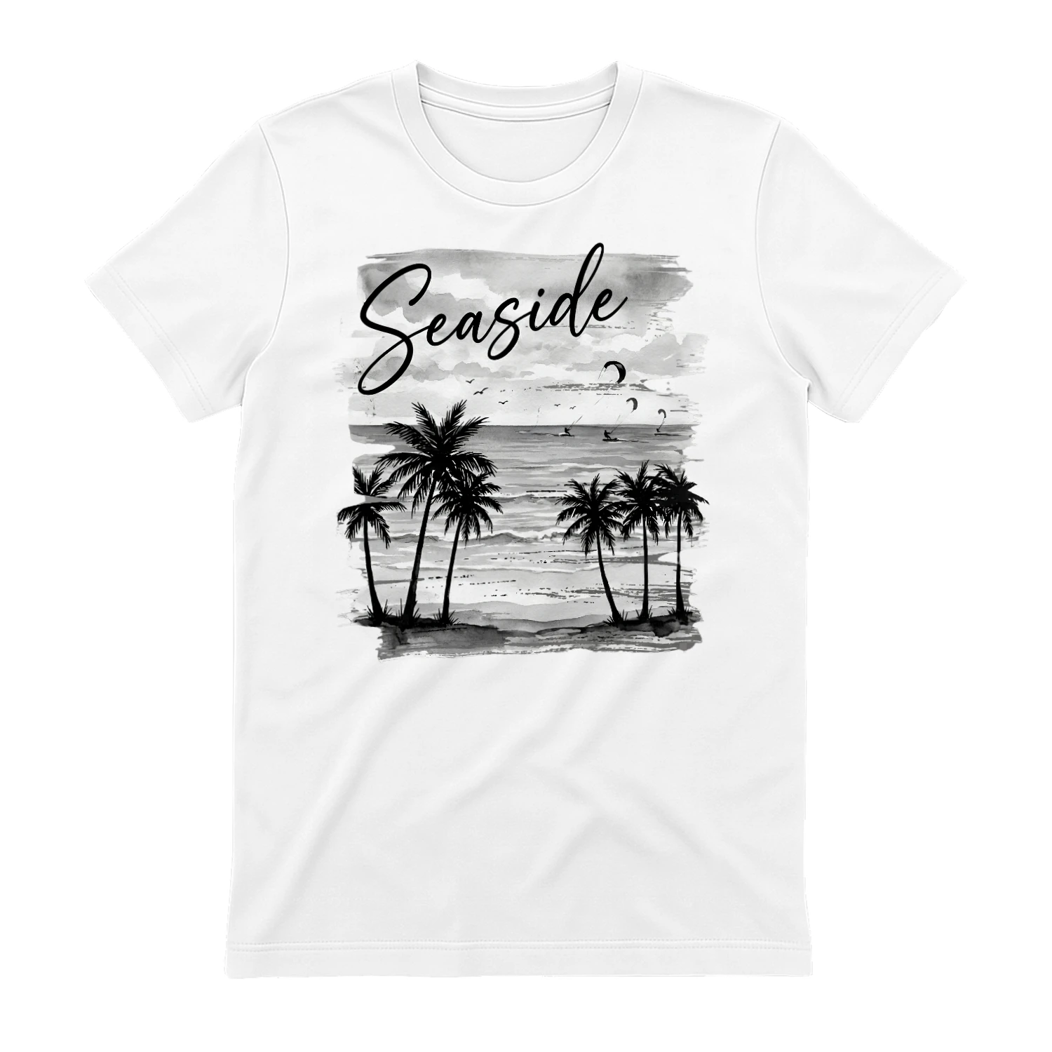 Black White Palm Tree Men T-Shirt