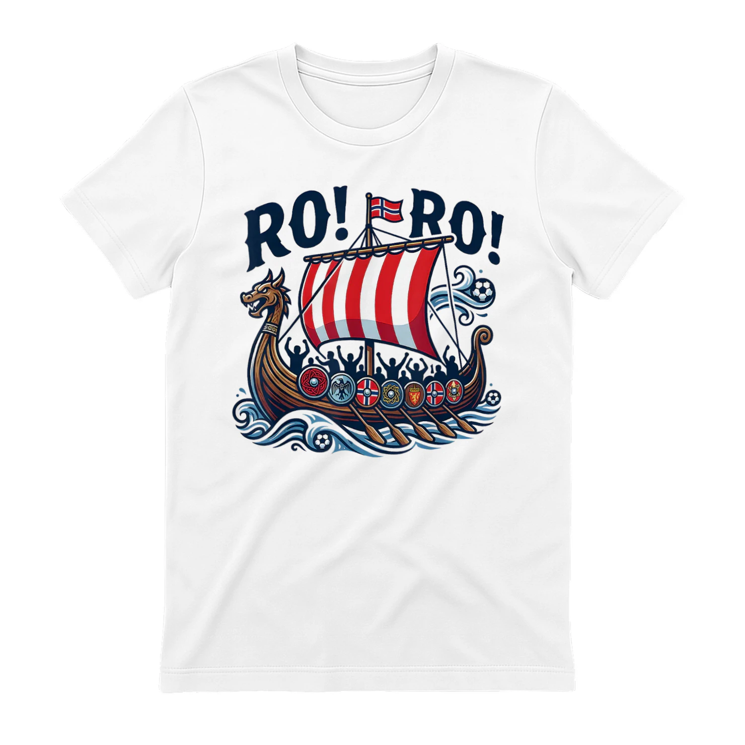 Norge Viking T-skjorte, RO RO Fotball Supporter Shirt