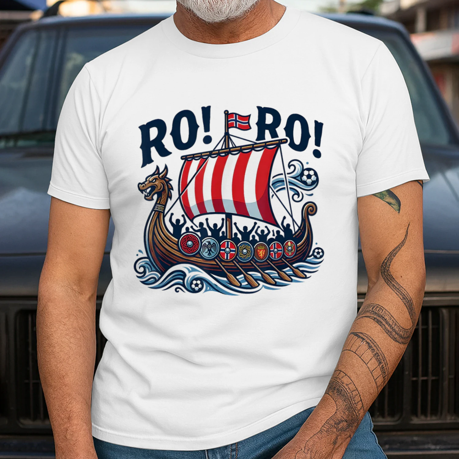 Norge Viking T-skjorte, RO RO Fotball Supporter Shirt