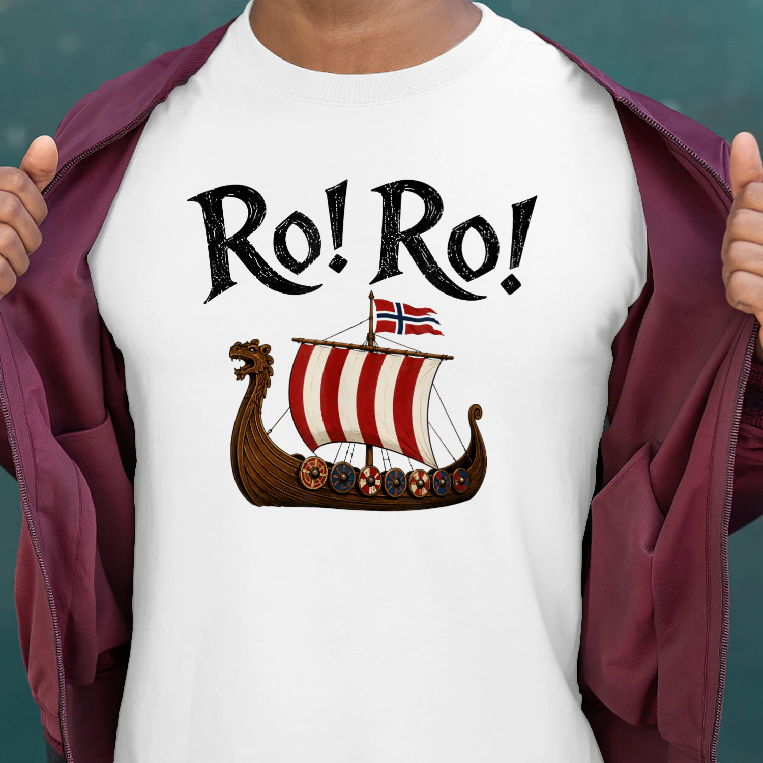Norge Viking T-skjorte, RO RO Fotball Supporter Shirt
