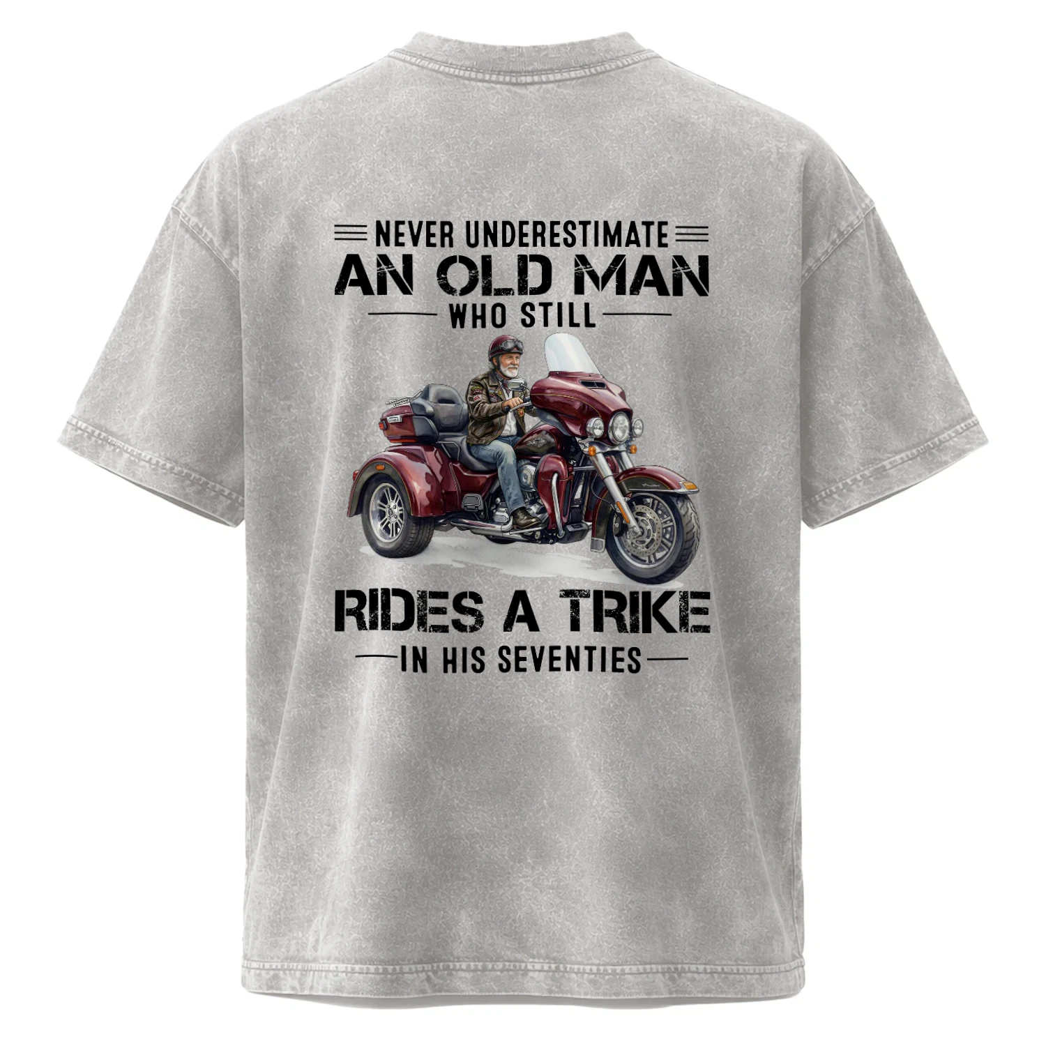 Never Underestimate Old Man Who Still Rides A Trike 70s Red