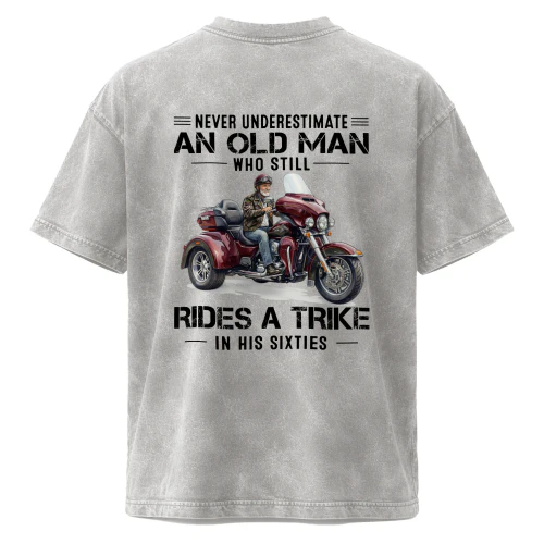 Never Underestimate Old Man Who Still Rides A Trike 60s Red