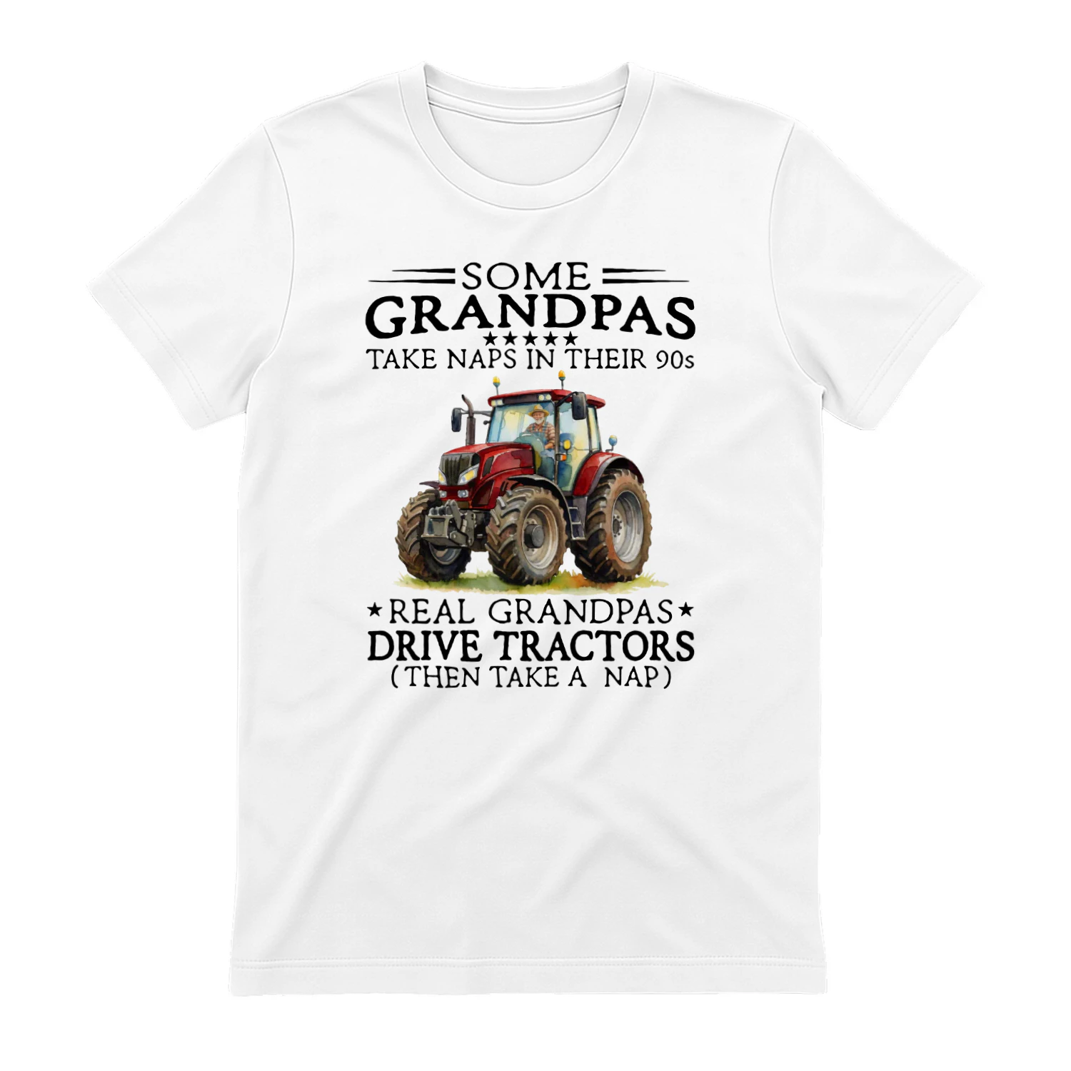 Real Grandpas Drive Tractors 90s Red