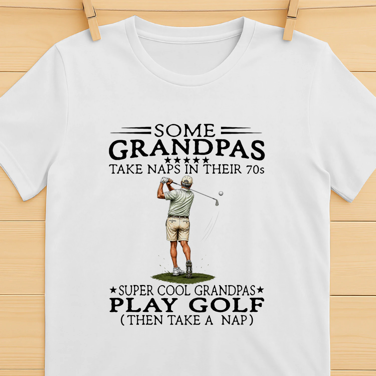 Super Cool Grandpas Play Golf 70s New