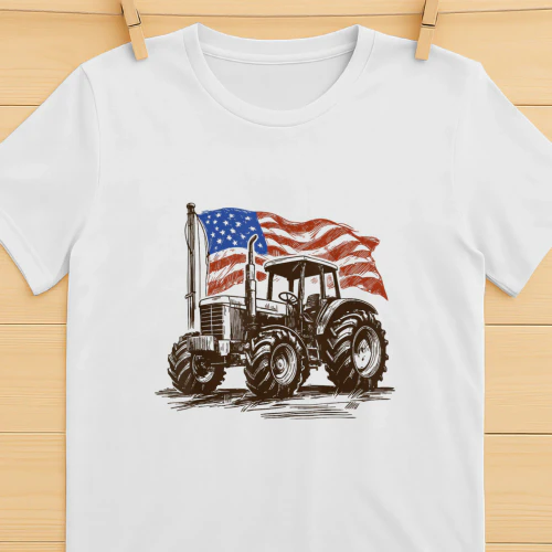 Patriotic Tractor American Flag 250 Years