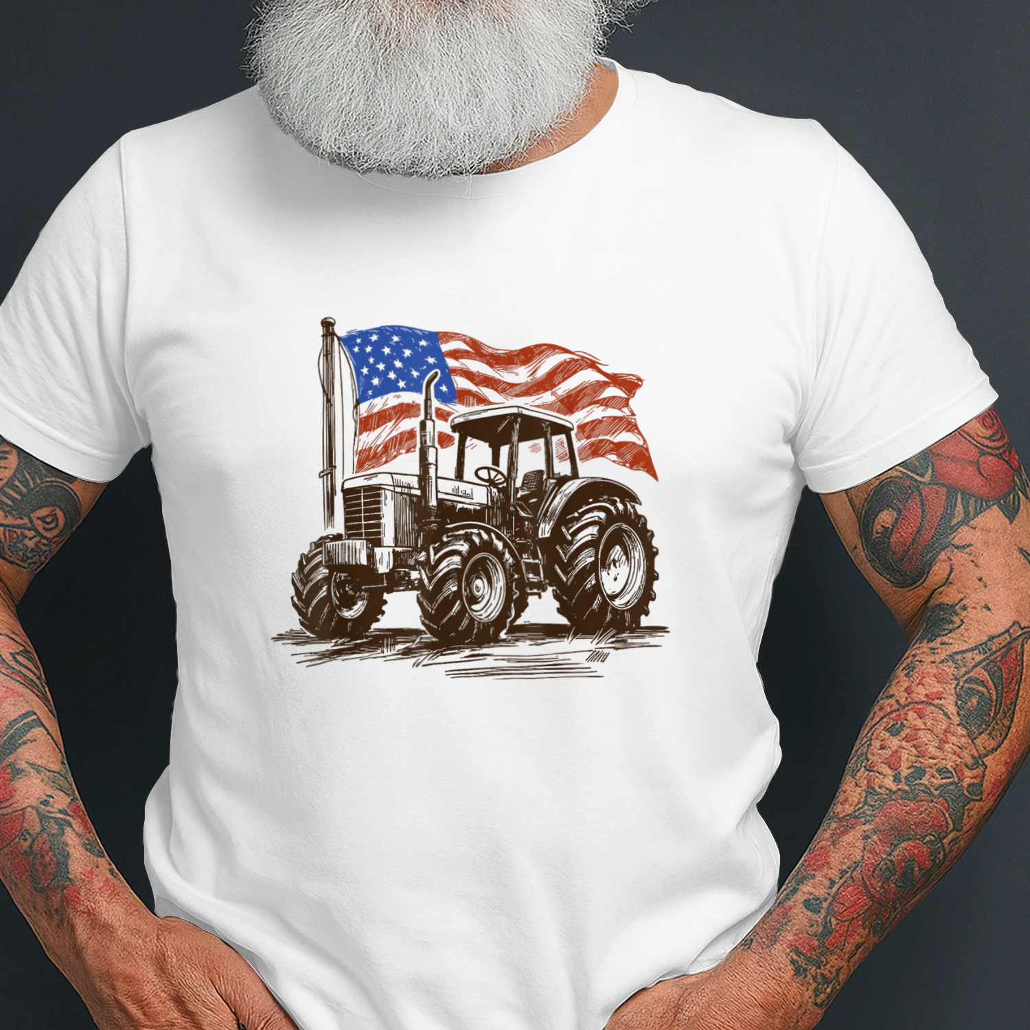 Patriotic Tractor American Flag 250 Years