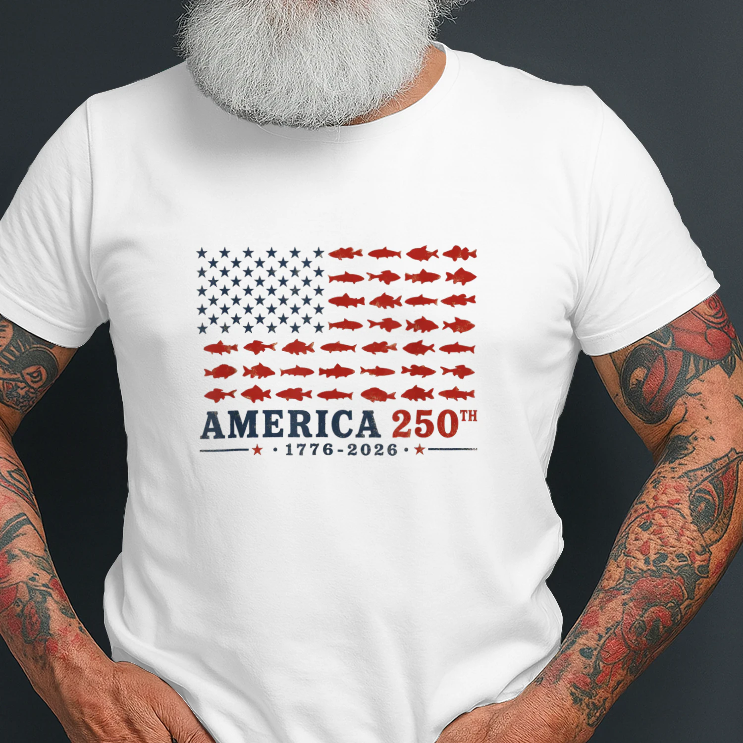 250 America Years 1776 2026 Fishing Flag