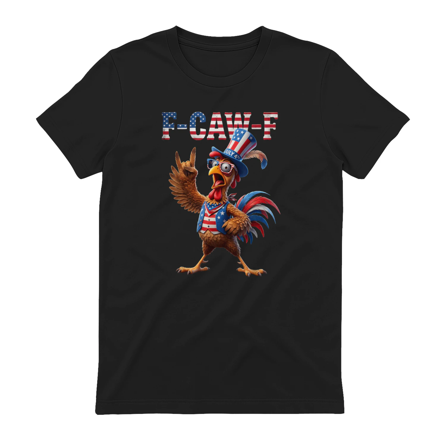 F Caw F American Flag Rooster 4th of July